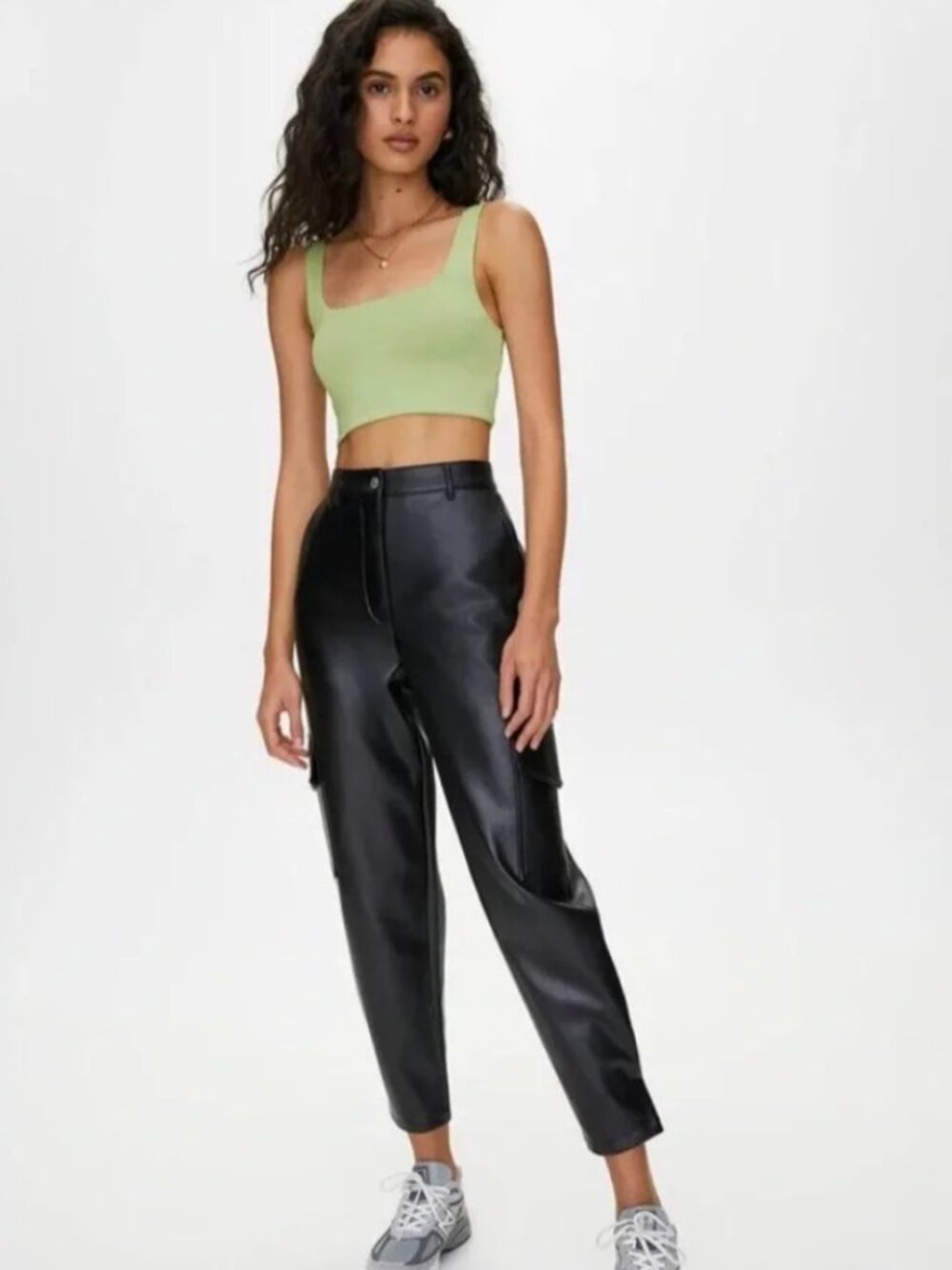 Aritzia Wilfred Faux Leather Modern Cargo Pants